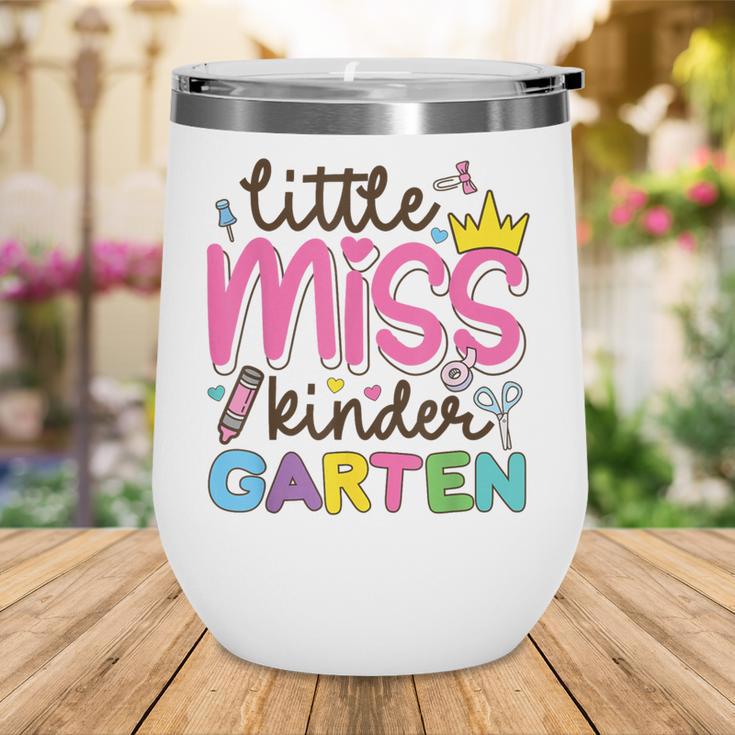 Little Miss Kindergarten First Day Back To School Girls Cute Wine Tumbler