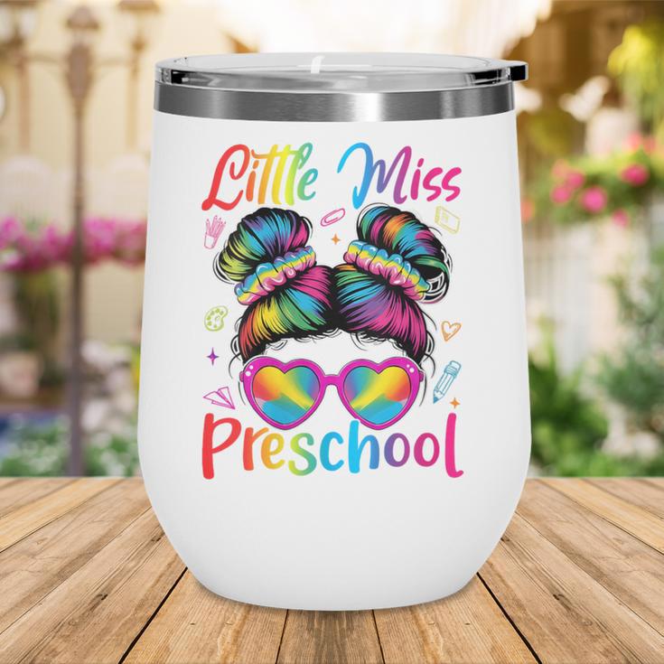 Little Miss Preschool Messy Bun Back To School Girl Women Wine Tumbler Little Miss Preschool Messy Bun Back To School Girl Women Wine Tumbler