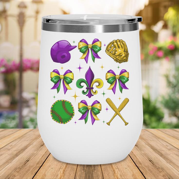 Mardi Gras Baseball Coquette Bow Fat Tuesday Parade Girls Wine Tumbler Mardi Gras Baseball Coquette Bow Fat Tuesday Parade Girls Wine Tumbler