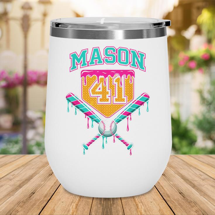 Mason 41 Meme Ice Cream Drip Baseball Birthday Costume Wine Tumbler Mason 41 Meme Ice Cream Drip Baseball Birthday Costume Wine Tumbler