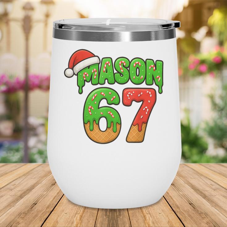 Mason 67 Christmas Ice Cream Drip Meme Six Seven Baseball Wine Tumbler