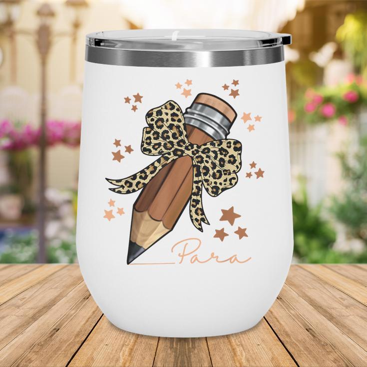 Melanin Pencil Leopard Bow Para Back To School Wine Tumbler Melanin Pencil Leopard Bow Para Back To School Wine Tumbler