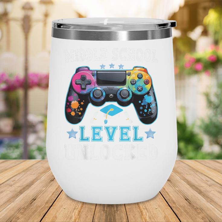 Middle School Level Unlocked Gamer First Day Back To School Wine Tumbler Middle School Level Unlocked Gamer First Day Back To School Wine Tumbler