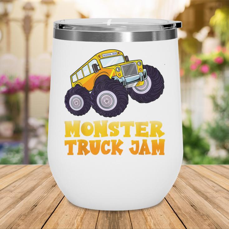 Monster Truck Jam School Bus Yellow Back To School Toddlers Wine Tumbler Monster Truck Jam School Bus Yellow Back To School Toddlers Wine Tumbler