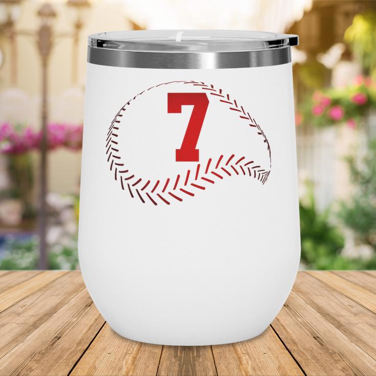 Number 7 Years Baseball 7TH Birthday Wine Tumbler