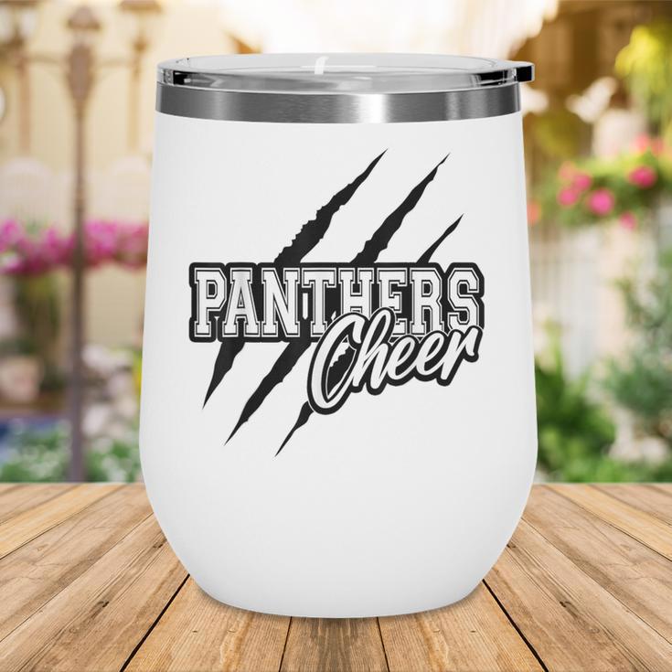 Panthers Cheer Back To School Cheerleading Team Spirit Wine Tumbler