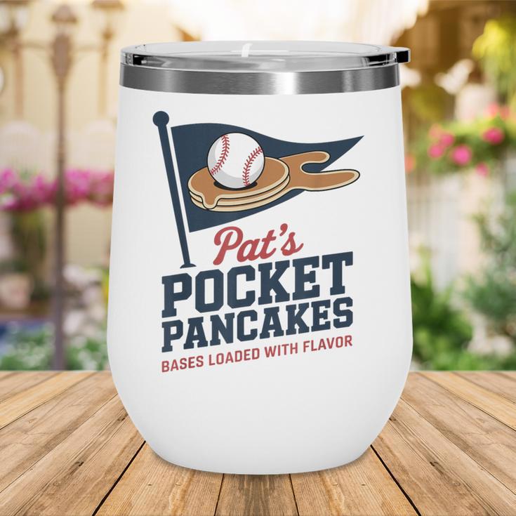 Pat's Pocket Pancakes Flag Baseball On Pancake Wine Tumbler