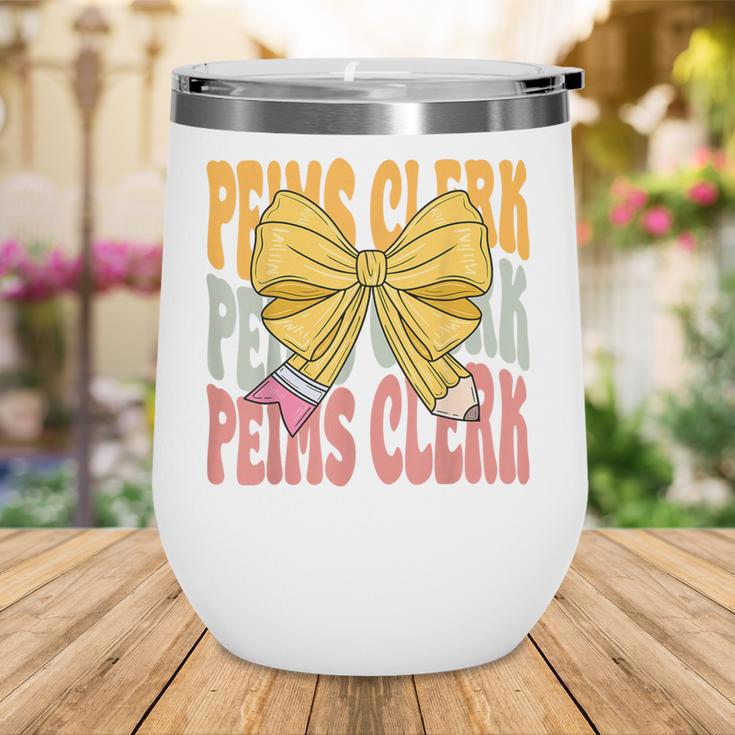 Peims Clerk Groovy Coquette Bow Cute Back To School Wine Tumbler