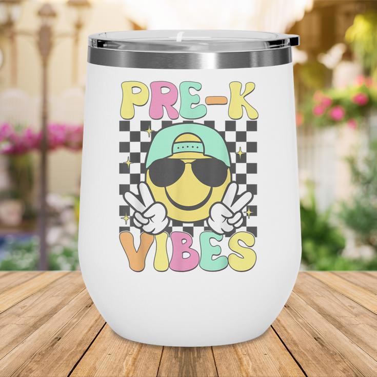 Pre-K Vibes Smile Face Back To School Pre-K Wine Tumbler Pre-K Vibes Smile Face Back To School Pre-K Wine Tumbler