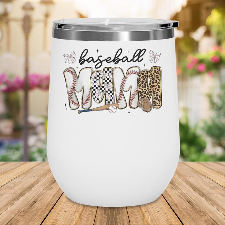 Preppy Baseball Mama Coquette Bow Game Day Mom Mother Wine Tumbler