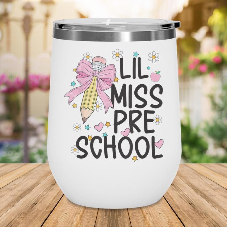 Preschool Little Miss Back To School Girls Kids Preschool Wine Tumbler