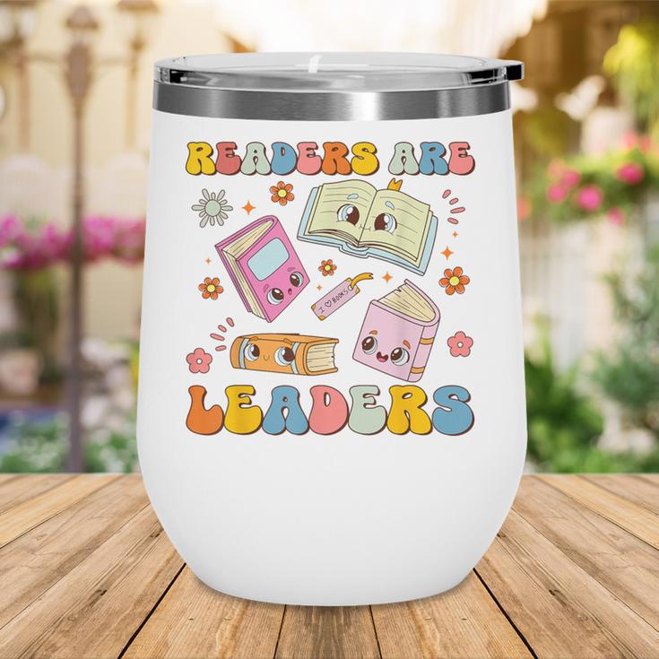 Readers Are Leaders Book Lover Back To School Groovy Girls Wine Tumbler