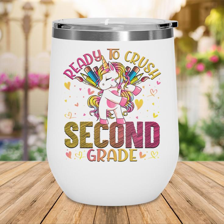 Ready To Crush Second 2nd Grade Back To School Unicorn Kids Performance Wine Tumbler Ready To Crush Second 2nd Grade Back To School Unicorn Kids Performance Wine Tumbler