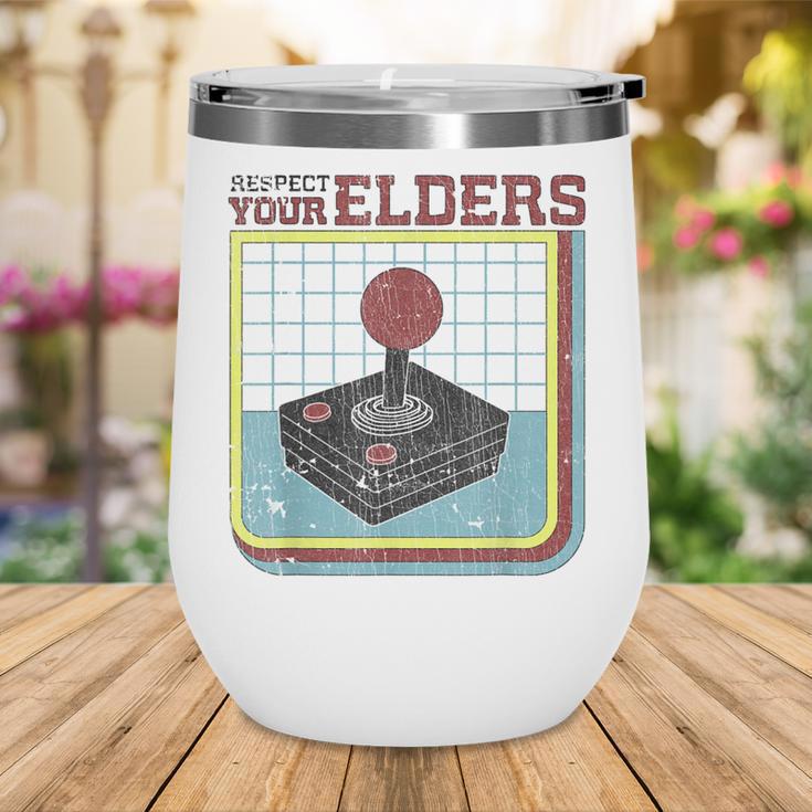Respect Your Elders Retro Gamer Joystick Back To School Wine Tumbler Respect Your Elders Retro Gamer Joystick Back To School Wine Tumbler