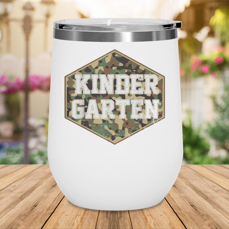 Retro Back To School Boys Old Camo Kindergarten Wine Tumbler