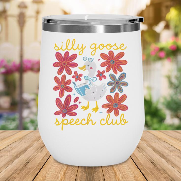 Retro Silly Goose Speech Therapy SLP Back To School Wine Tumbler Retro Silly Goose Speech Therapy SLP Back To School Wine Tumbler