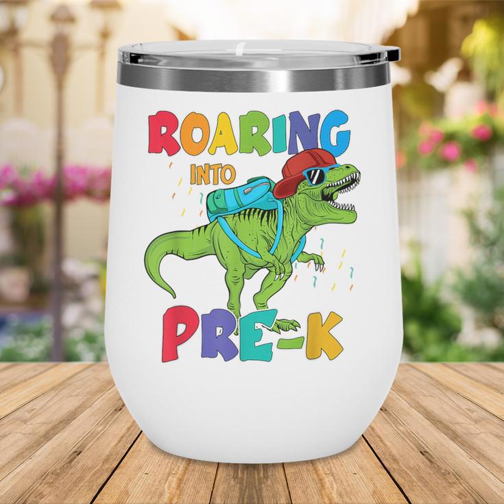 Roaring Into Pre-K Preschool Dinosaur Back To School Wine Tumbler Roaring Into Pre-K Preschool Dinosaur Back To School Wine Tumbler