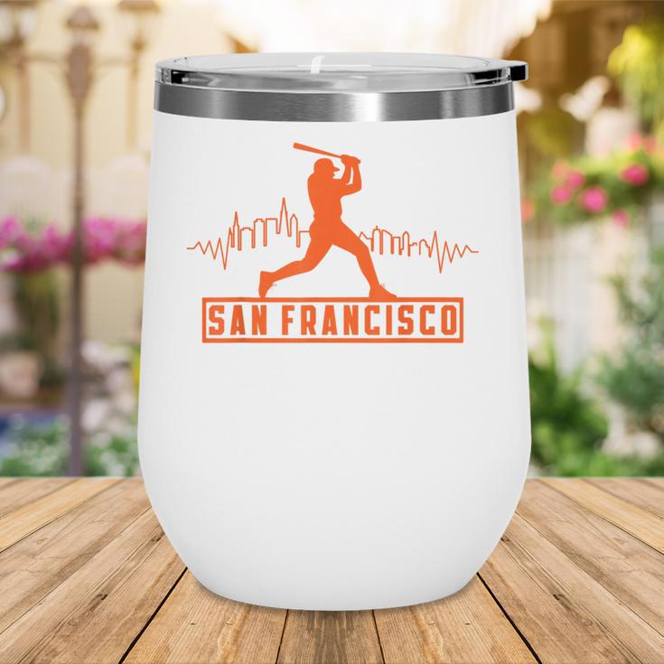 San Francisco Lovers Skyline Retro Baseball Heartbeat Men Wine Tumbler San Francisco Lovers Skyline Retro Baseball Heartbeat Men Wine Tumbler