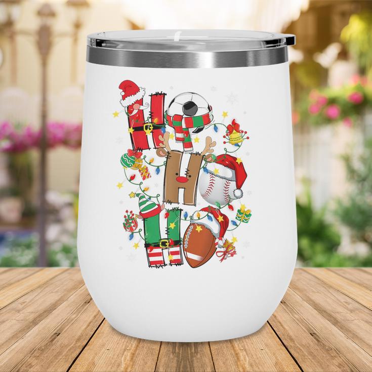 Santa Baseball Football Soccer Pajamas Ho Ho Christmas Xmas Wine Tumbler Santa Baseball Football Soccer Pajamas Ho Ho Christmas Xmas Wine Tumbler