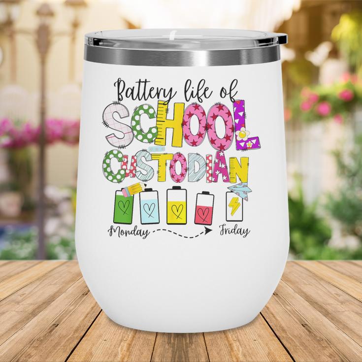 School Custodian Battery Life Back To School Janitor Wine Tumbler School Custodian Battery Life Back To School Janitor Wine Tumbler