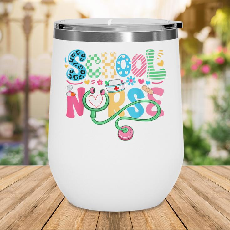 School Nurse Colorful Costume Back To School Nursing Job Wine Tumbler School Nurse Colorful Costume Back To School Nursing Job Wine Tumbler