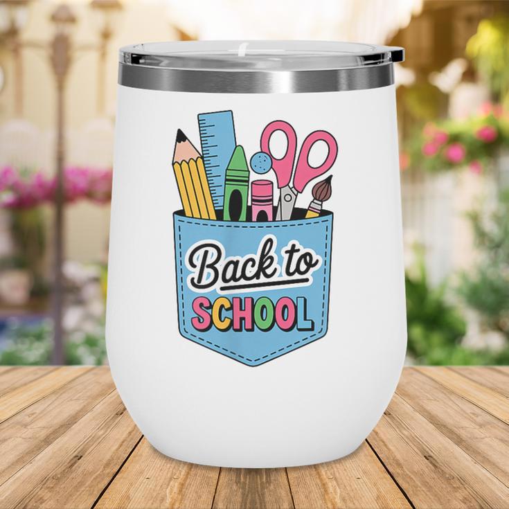 School Supplies In Pocket Back To School Boys Girls Wine Tumbler School Supplies In Pocket Back To School Boys Girls Wine Tumbler