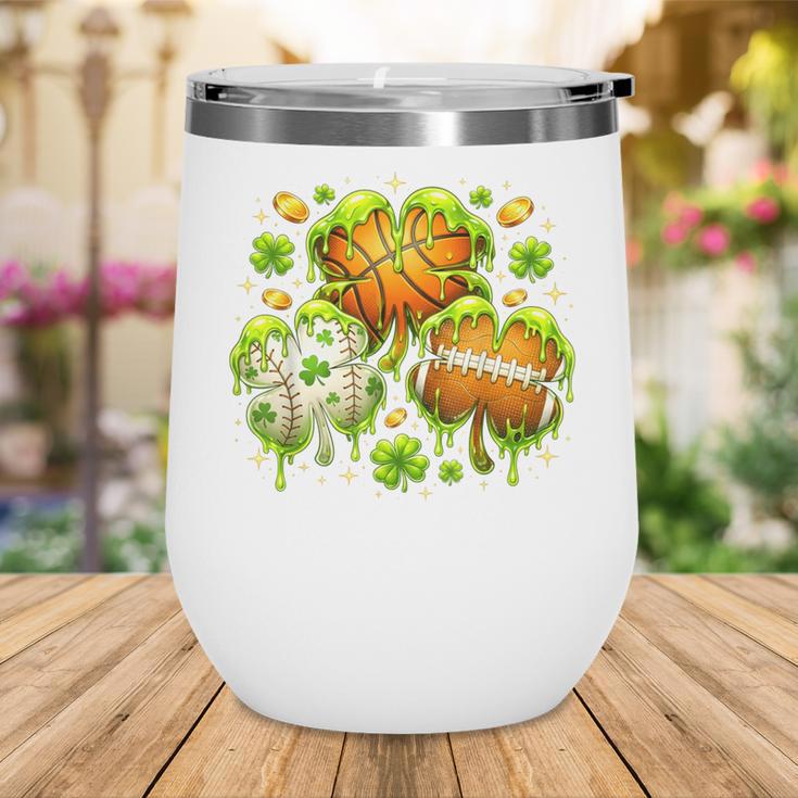 Shamrock Basketball Baseball Drip St Patrick's Day Boys Men Wine Tumbler Shamrock Basketball Baseball Drip St Patrick's Day Boys Men Wine Tumbler