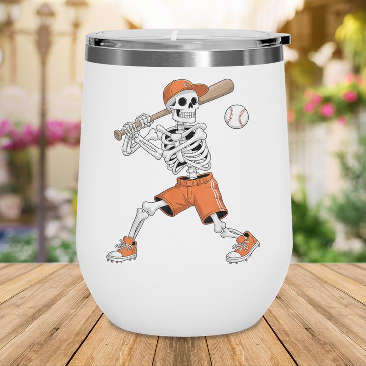 Skeleton Batting Baseball Halloween Wine Tumbler Skeleton Batting Baseball Halloween Wine Tumbler