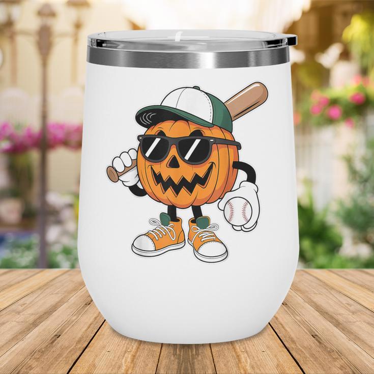 Spooky Jack O Lantern Baseball Halloween Costumes Boys Wine Tumbler