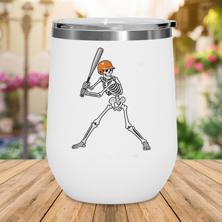 Spooky Season Skeleton Baseball Player Halloween Batter Wine Tumbler Spooky Season Skeleton Baseball Player Halloween Batter Wine Tumbler