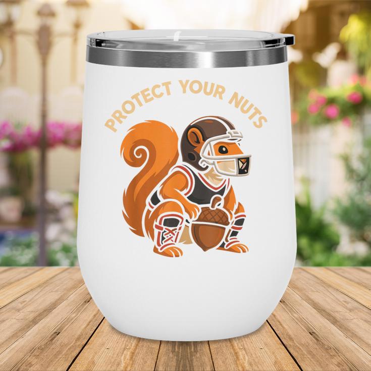 Squirell Baseball Catcher Player Joke Tee Protect Your Nuts Wine Tumbler