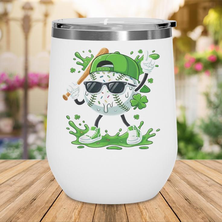 St Patrick Day Baseball Drip Ice Cream Baseball Player Men Wine Tumbler St Patrick Day Baseball Drip Ice Cream Baseball Player Men Wine Tumbler