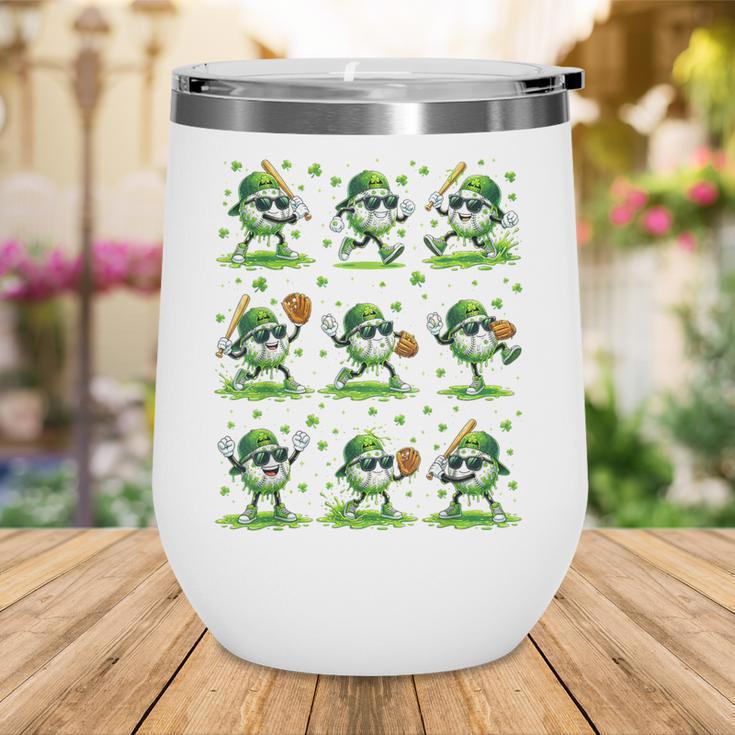 St Patricks Day Baseball Ice Cream Boys Baseball Player Wine Tumbler St Patricks Day Baseball Ice Cream Boys Baseball Player Wine Tumbler