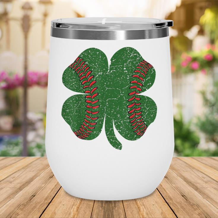 St Patricks Day Shamrock Baseball Saint Paddy's Wine Tumbler