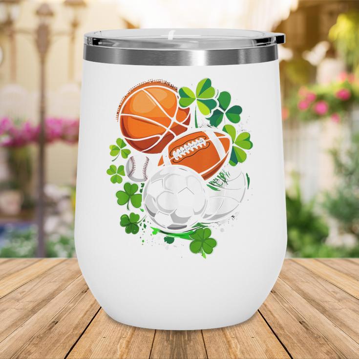 St Patricks Day Shamrock Basketball Baseball Football Soccer Wine Tumbler