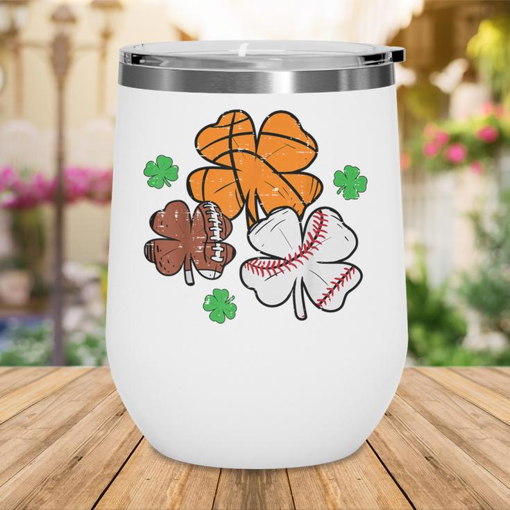St Patricks Day Shamrock Basketball Baseball Men Boys Kids Wine Tumbler St Patricks Day Shamrock Basketball Baseball Men Boys Kids Wine Tumbler
