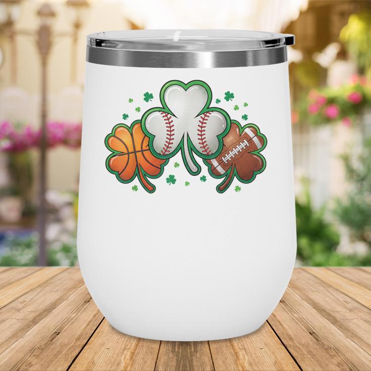 St Patricks Day Shamrock Sports Baseball Basketball Football Wine Tumbler