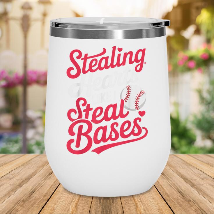 Stealing Hearts Like I Steal Bases Cute Baseball Boys Wine Tumbler
