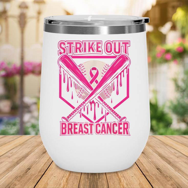 Strike Out Breast Cancer Baseball Ice Cream Drip Wine Tumbler