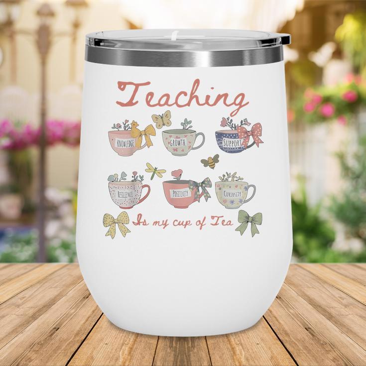 Teaching Is My Cup Of Tea Coquette Bow Floral Back To School Wine Tumbler Teaching Is My Cup Of Tea Coquette Bow Floral Back To School Wine Tumbler