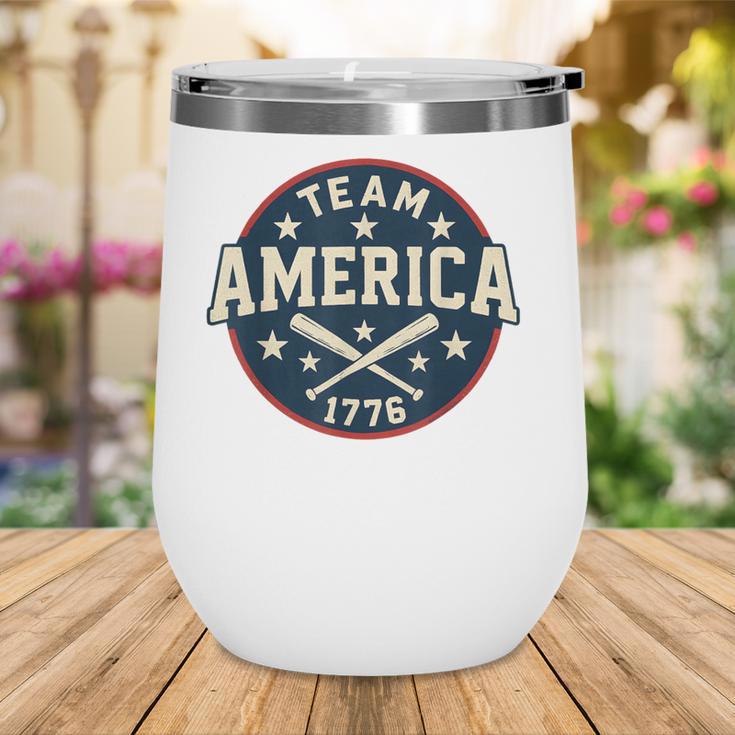 Team America 1776 4th Of July Patriotic Baseball Wine Tumbler