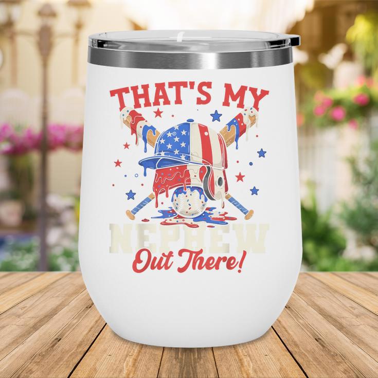 That's My Nephew Out There Baseball Cream Drip Crossed Bat Wine Tumbler