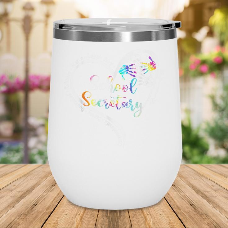 Tie Dye Heart School Secretary Life Tee Cute Back To School Wine Tumbler