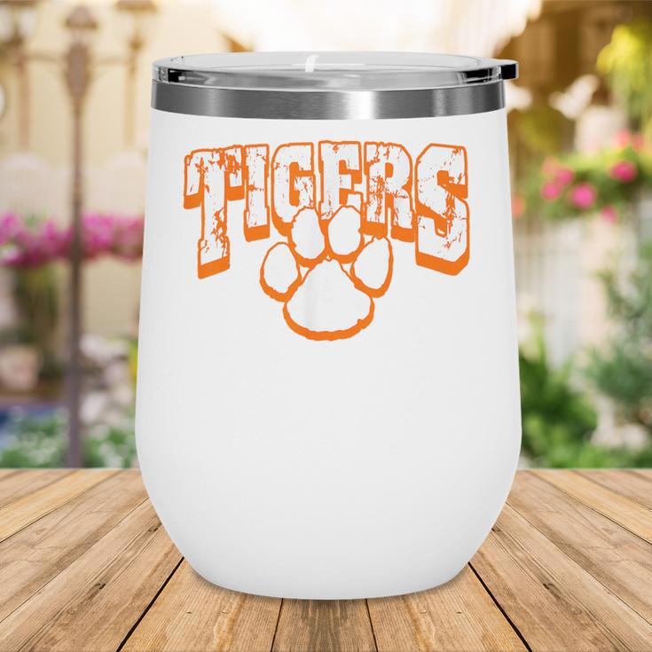 Tigers School Spirit Mascot Back To School Orange Wine Tumbler