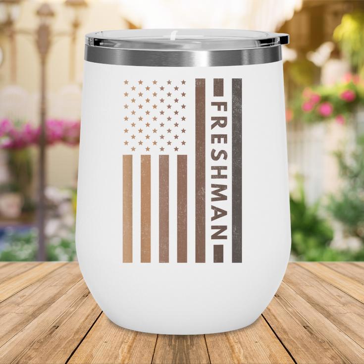 USA Flag Freshman 9th Ninth Grade Back To School Juneteenth Wine Tumbler USA Flag Freshman 9th Ninth Grade Back To School Juneteenth Wine Tumbler
