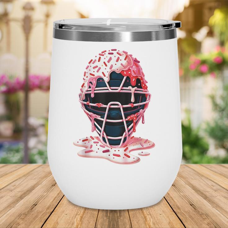 Valentine Baseball Catcher Mask Ice Cream Drip Tee For Boys Wine Tumbler