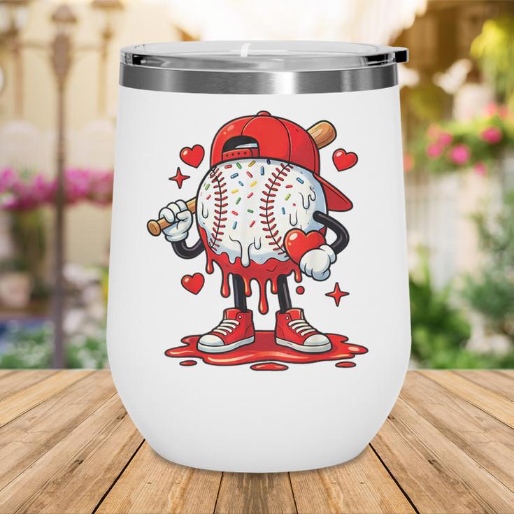 Valentine Baseball Drip Ice Cream Youth Boys Couples Wine Tumbler
