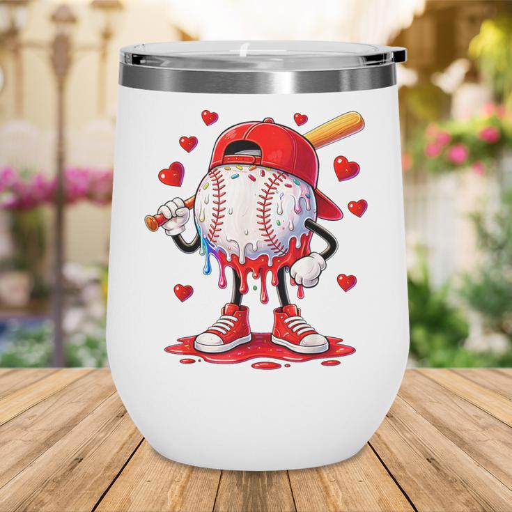 Valentine Baseball Heart Drip Sport Love Valentines Day Boys Wine Tumbler Valentine Baseball Heart Drip Sport Love Valentines Day Boys Wine Tumbler