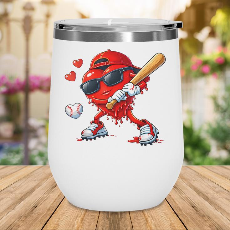 Valentine Baseball Heart Sports Love Valentines Day Boys Wine Tumbler Valentine Baseball Heart Sports Love Valentines Day Boys Wine Tumbler