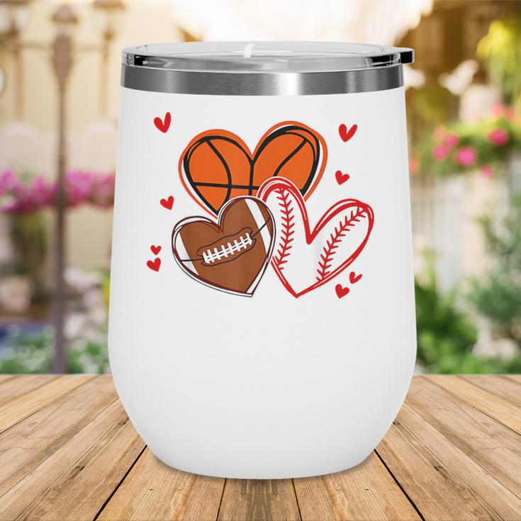 Valentines Baseball Basketball Football Heart Boy Men Wine Tumbler Valentines Baseball Basketball Football Heart Boy Men Wine Tumbler